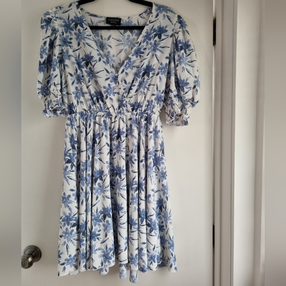 Asos Floral Blue and White Dress